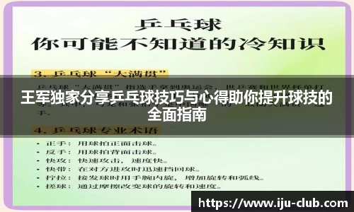 王军独家分享乒乓球技巧与心得助你提升球技的全面指南